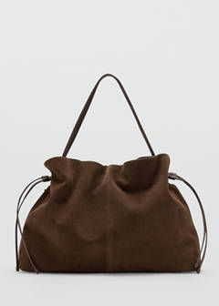 Suede drawstring bag — Chocolate 6