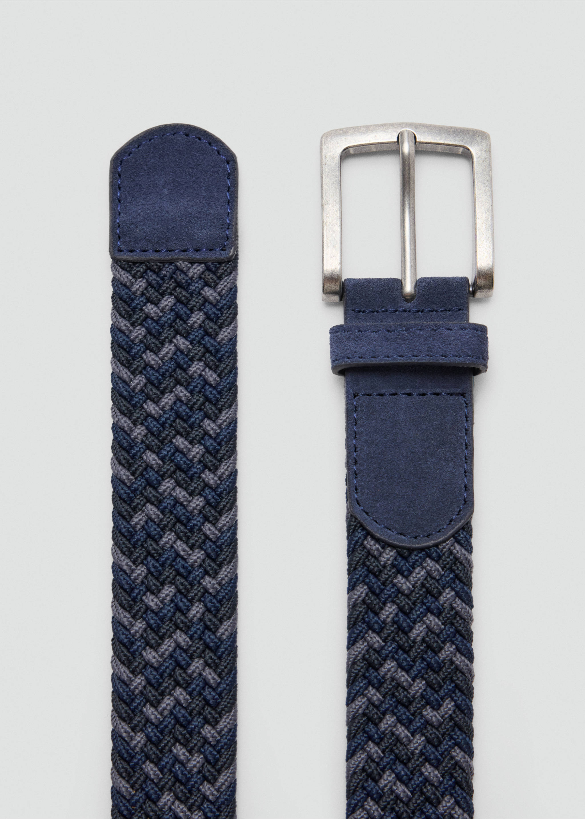 Braided belt - Details of the article 1, Navy. Ref: 37067136-00.