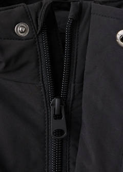 Puffer coat with fur-effect hood — Black 2