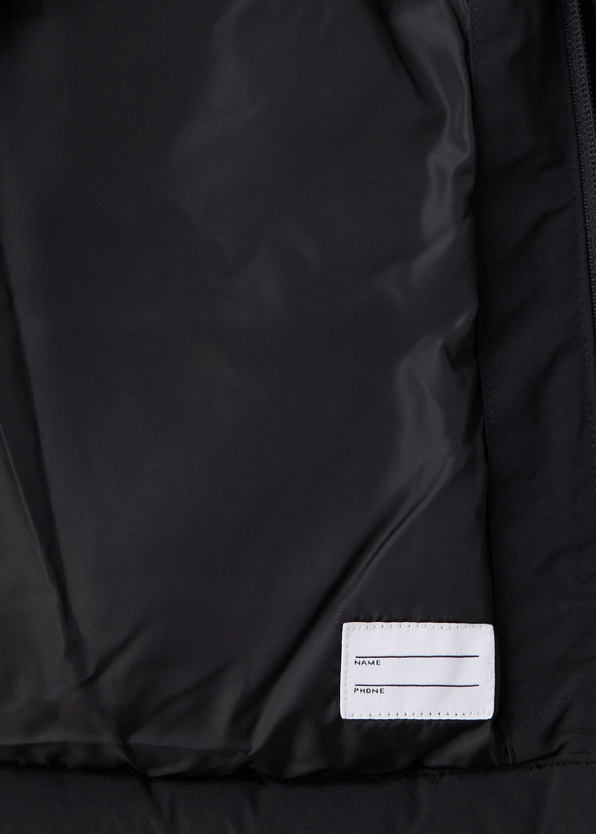 Puffer coat with fur-effect hood — Black