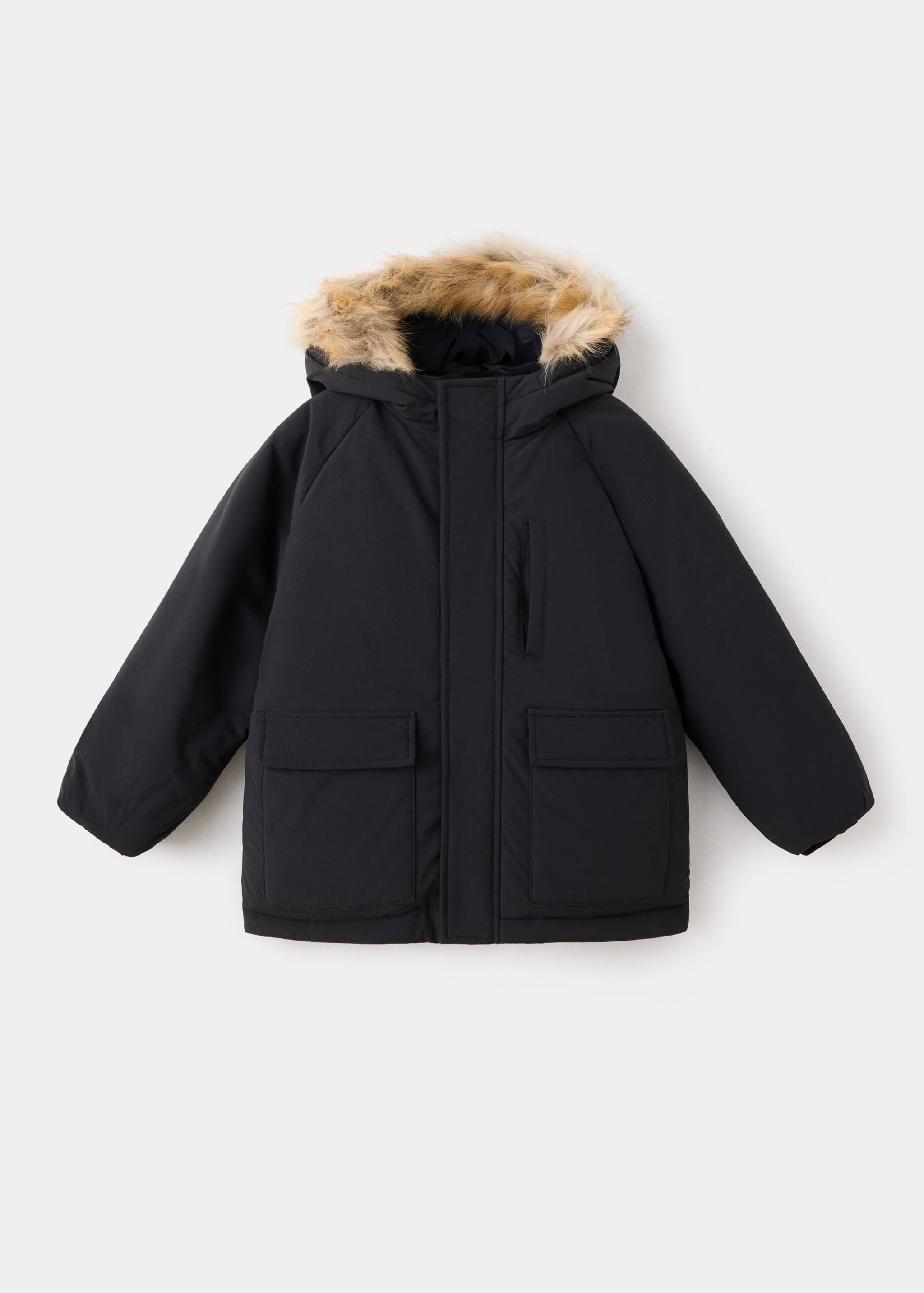 Anorak matelassé capuche imitation fourrure - Article sans modèle