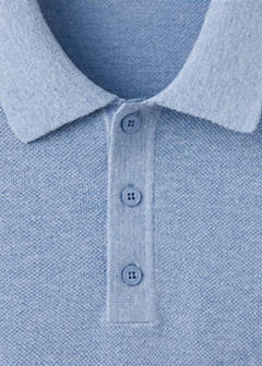 Fine knit cotton blend polo — Blue 7
