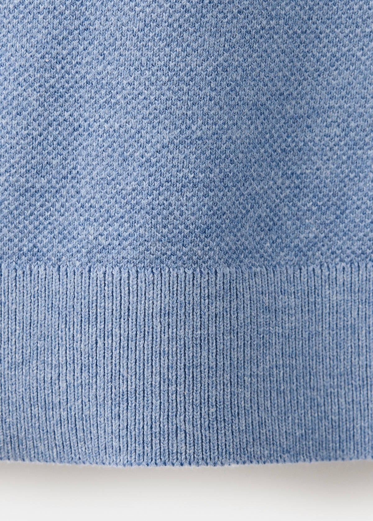 Fine knit cotton blend polo — Blue