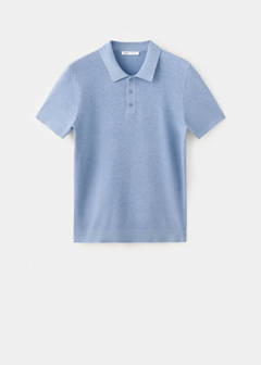 Fine knit cotton blend polo — Blue 6