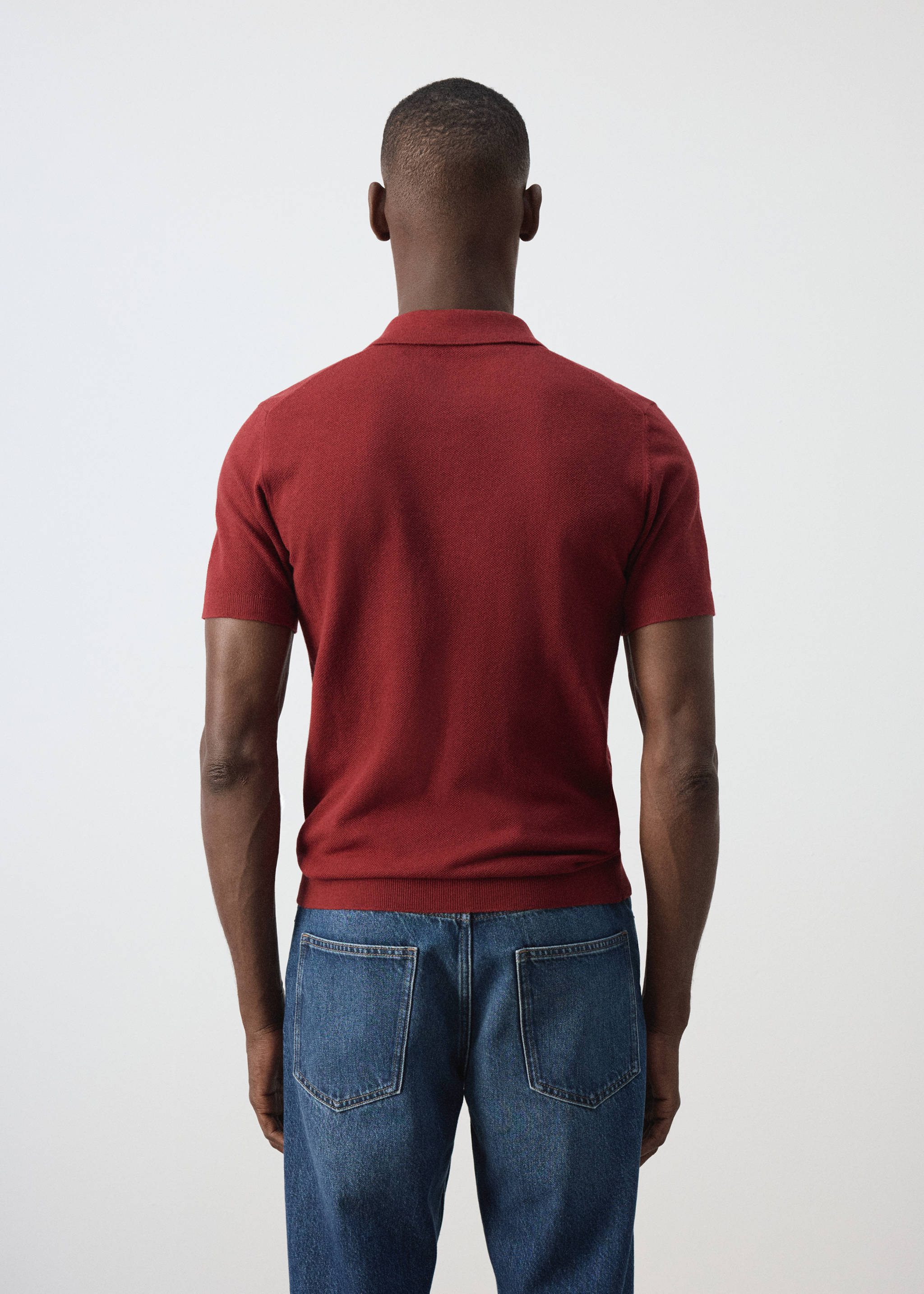 Polo mélange coton maille fine - Verso de l’article