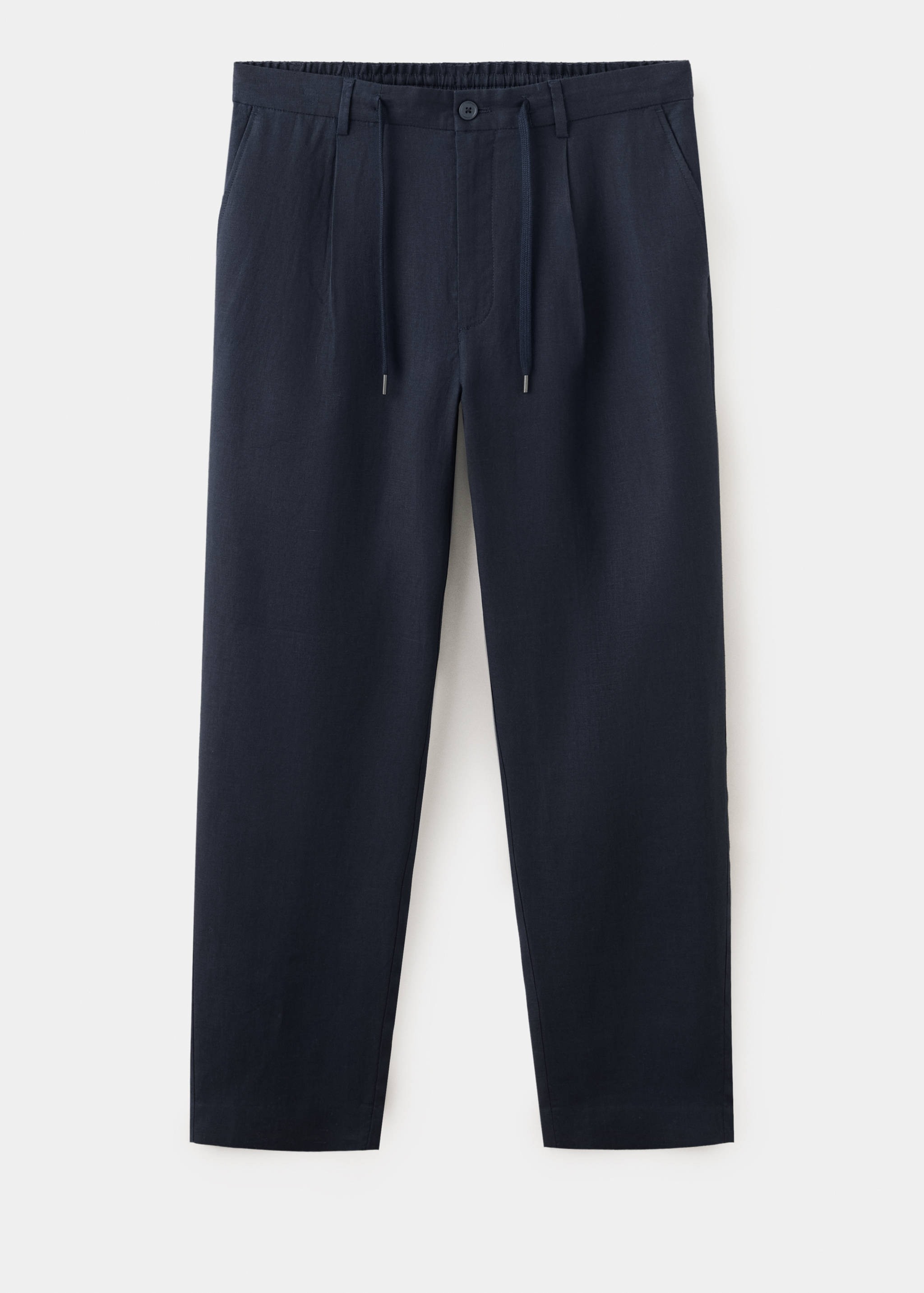 Pantalon 100 % lin, coupe relaxed fit, cordon de serrage - Article sans modèle