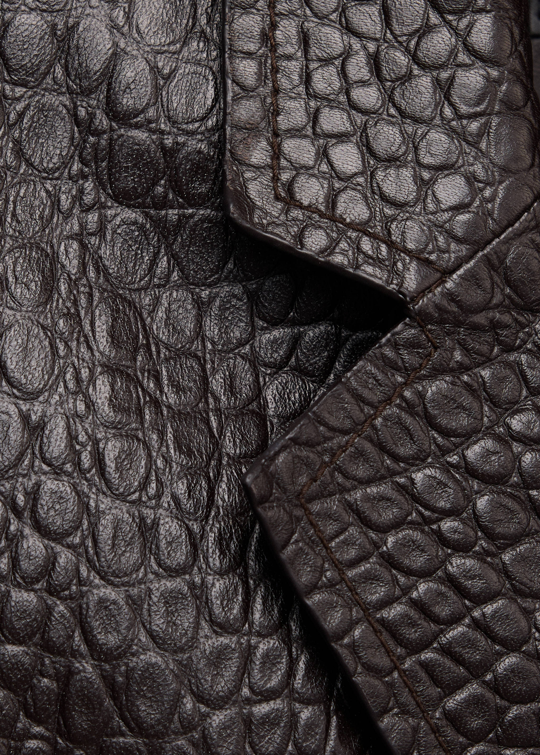 Croc-embossed faux fur coat - Details of the article 0