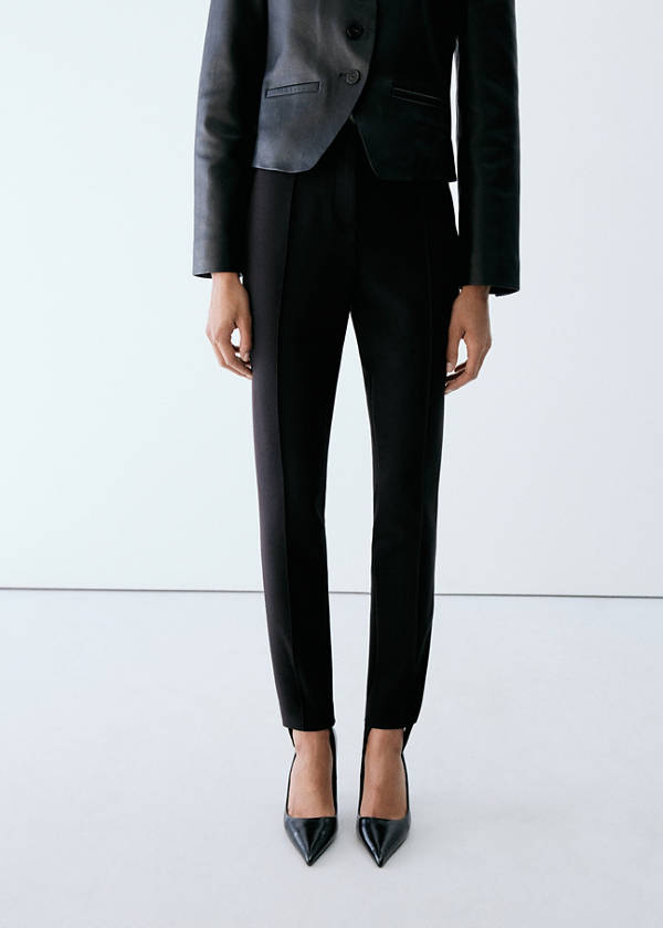 Tailored stirrup trousers — Black