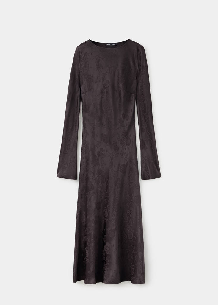 Jacquard dress with flared sleeves thumbnail 4