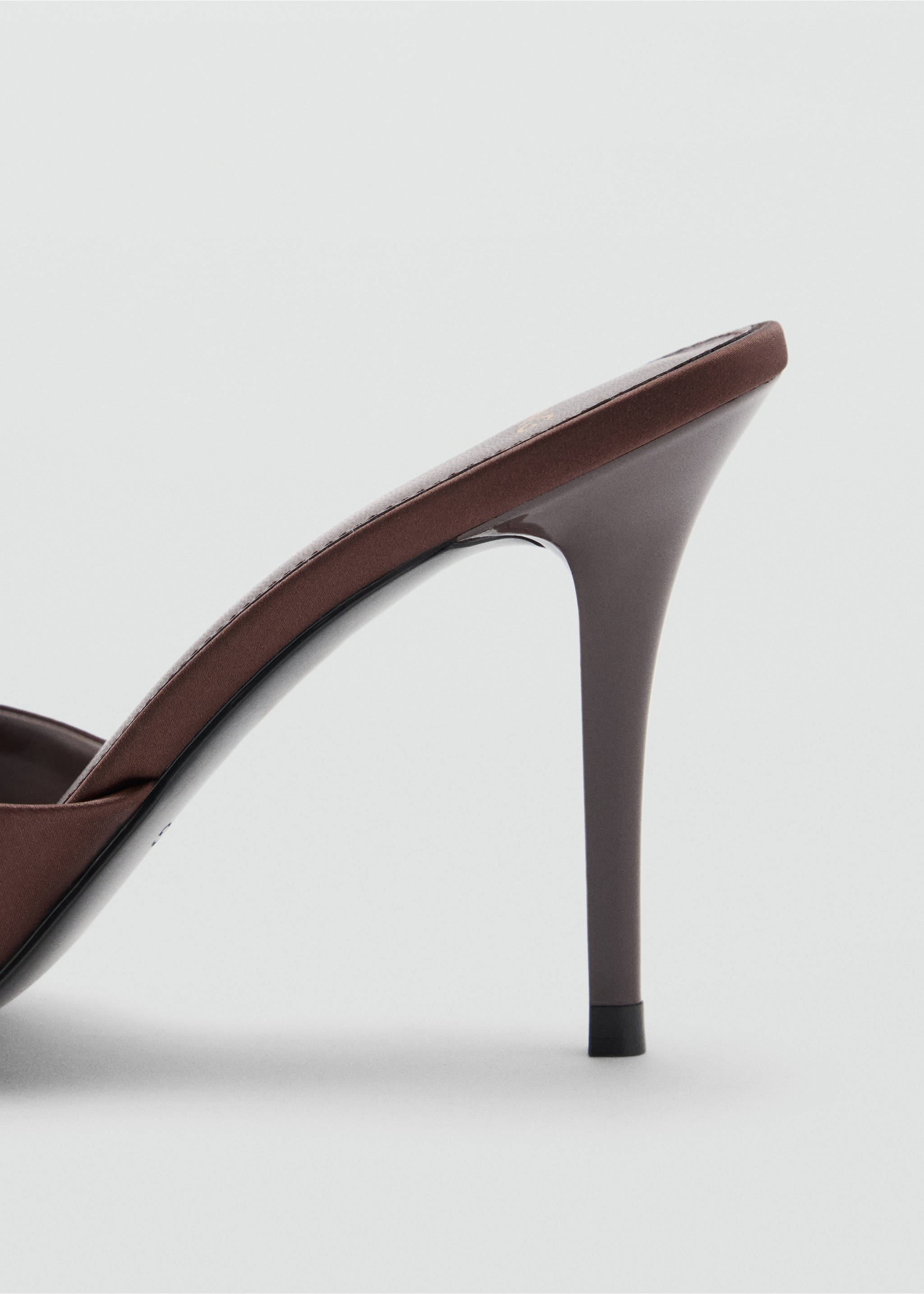 Satin stiletto heel sandal - Details of the article 1, Chocolate. Ref: 37067787-00.