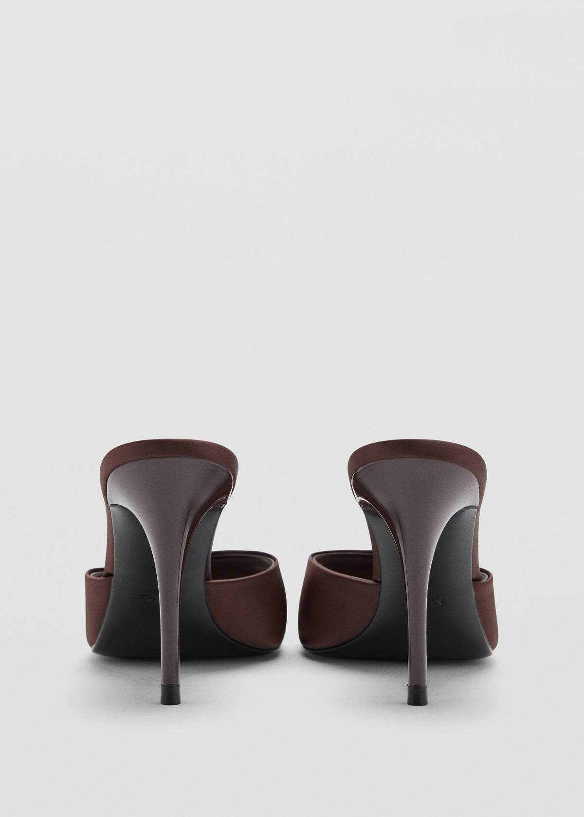 Satin stiletto heel sandal — Chocolate