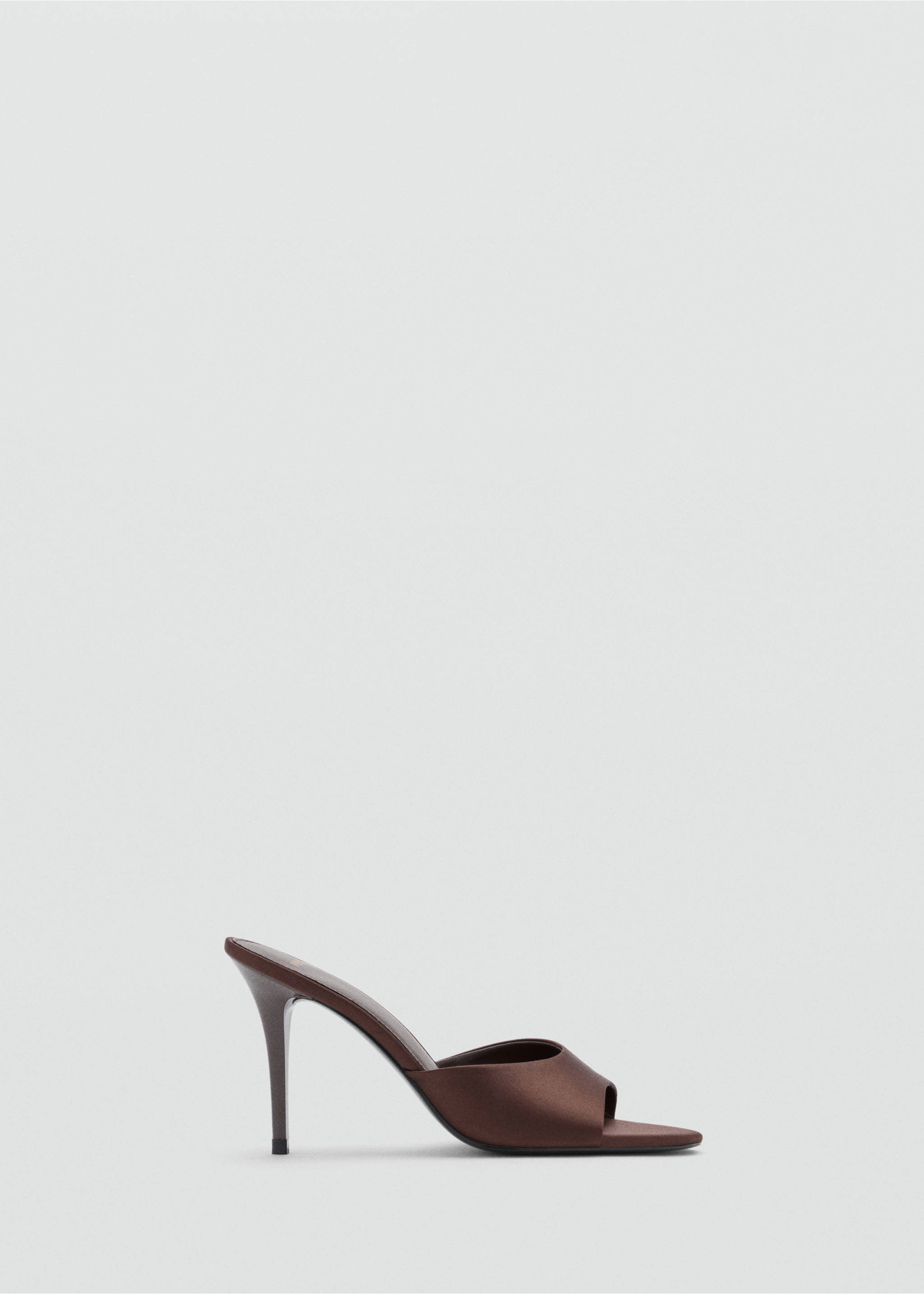 Satin stiletto heel sandal - Article without model, Chocolate. Ref: 37067787-00.