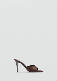 Satin stiletto heel sandal — Chocolate 1