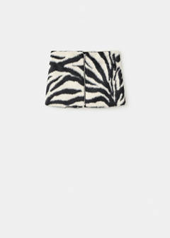 Zebra-print faux fur skirt — Black 6
