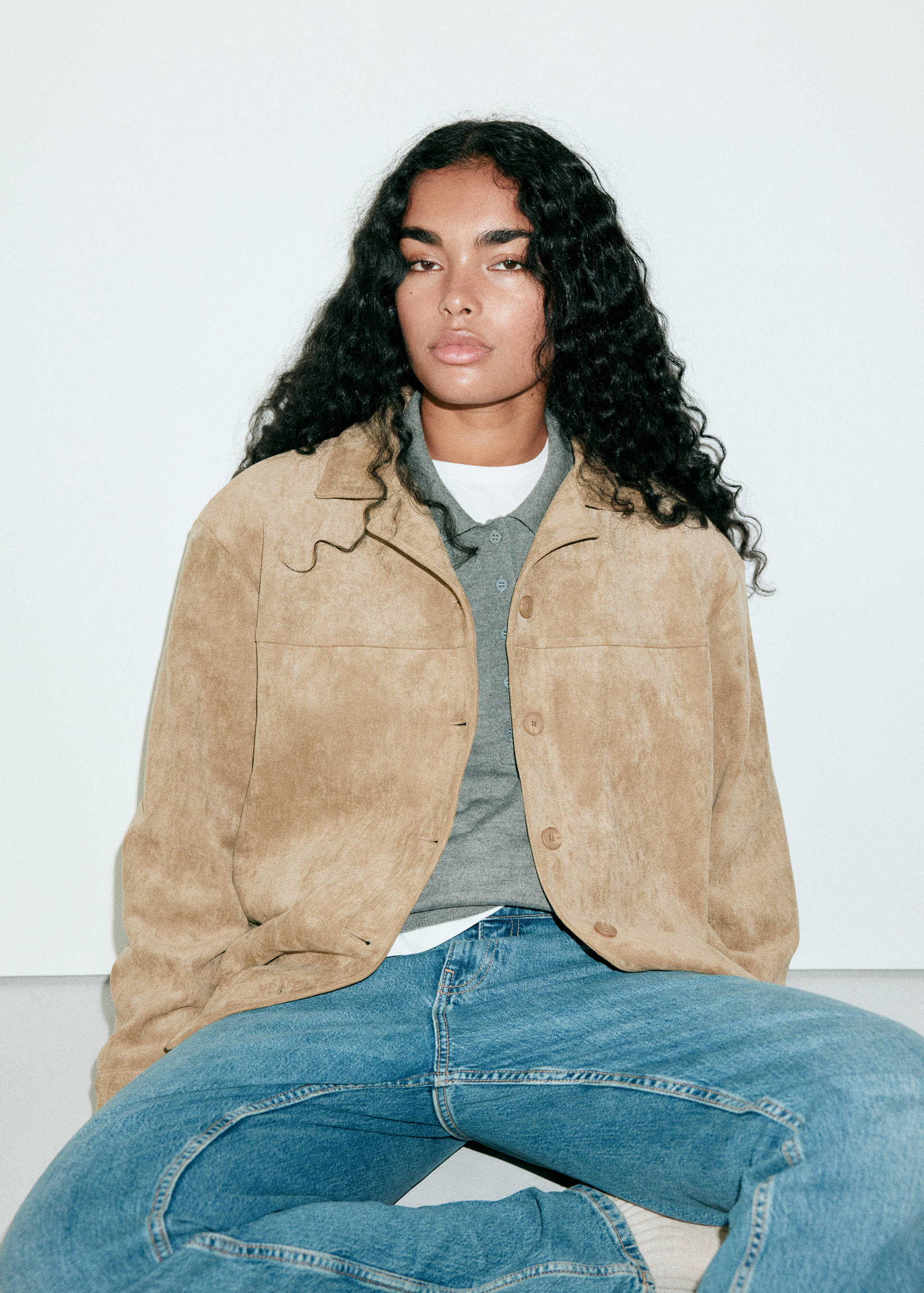 Suede effect overshirt - Details of the article 6