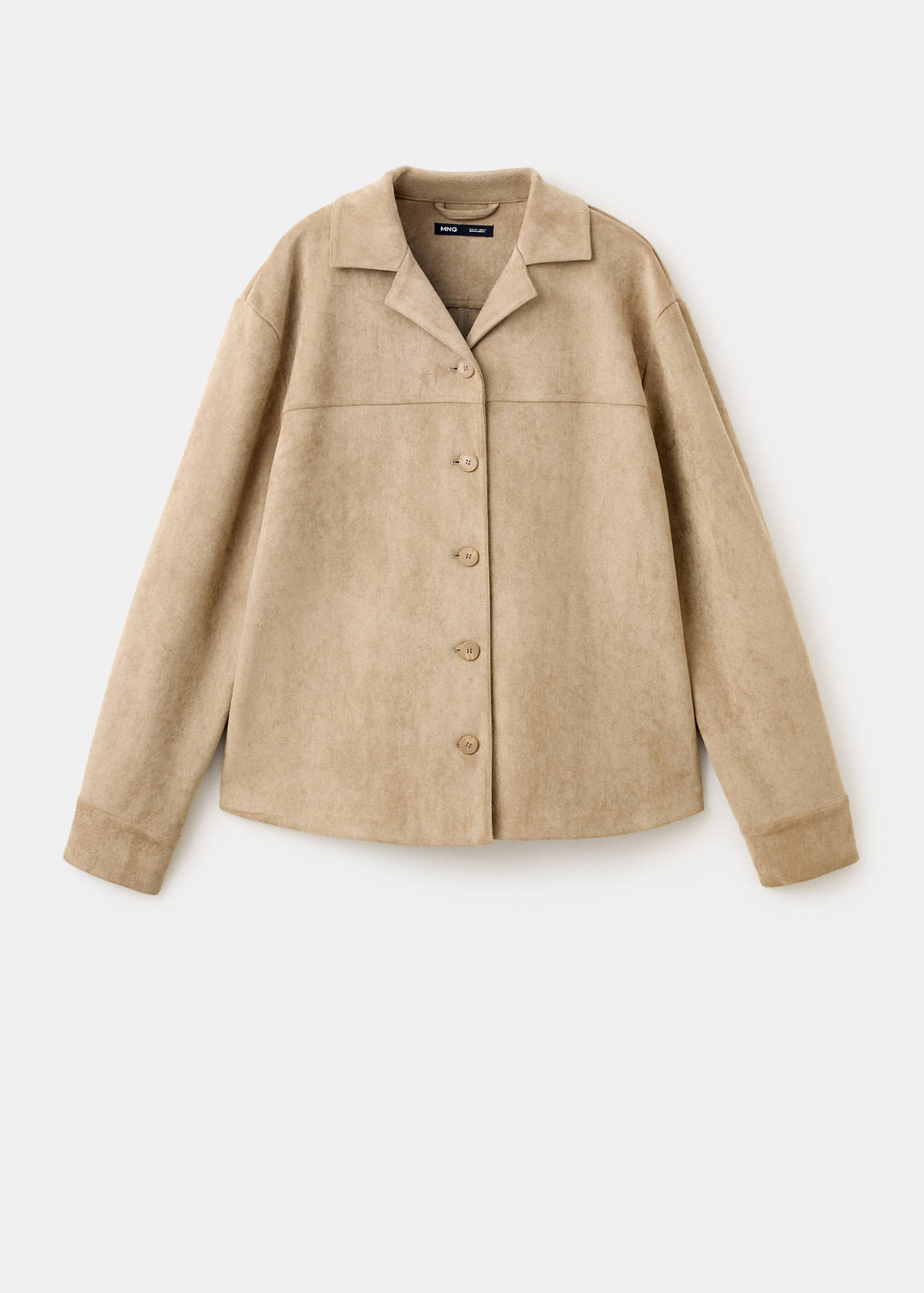 Suede effect overshirt — Medium Brown