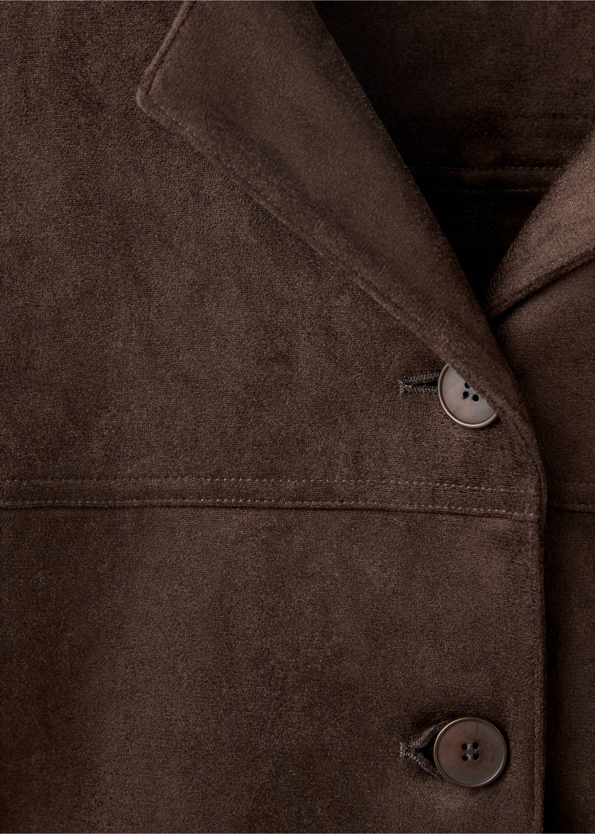 Suede effect overshirt - Details of the article 8, Chocolate. Ref: 37067794-00.