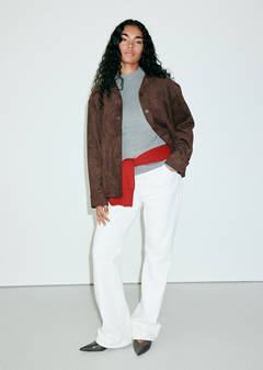 Suede effect overshirt — Chocolate 8