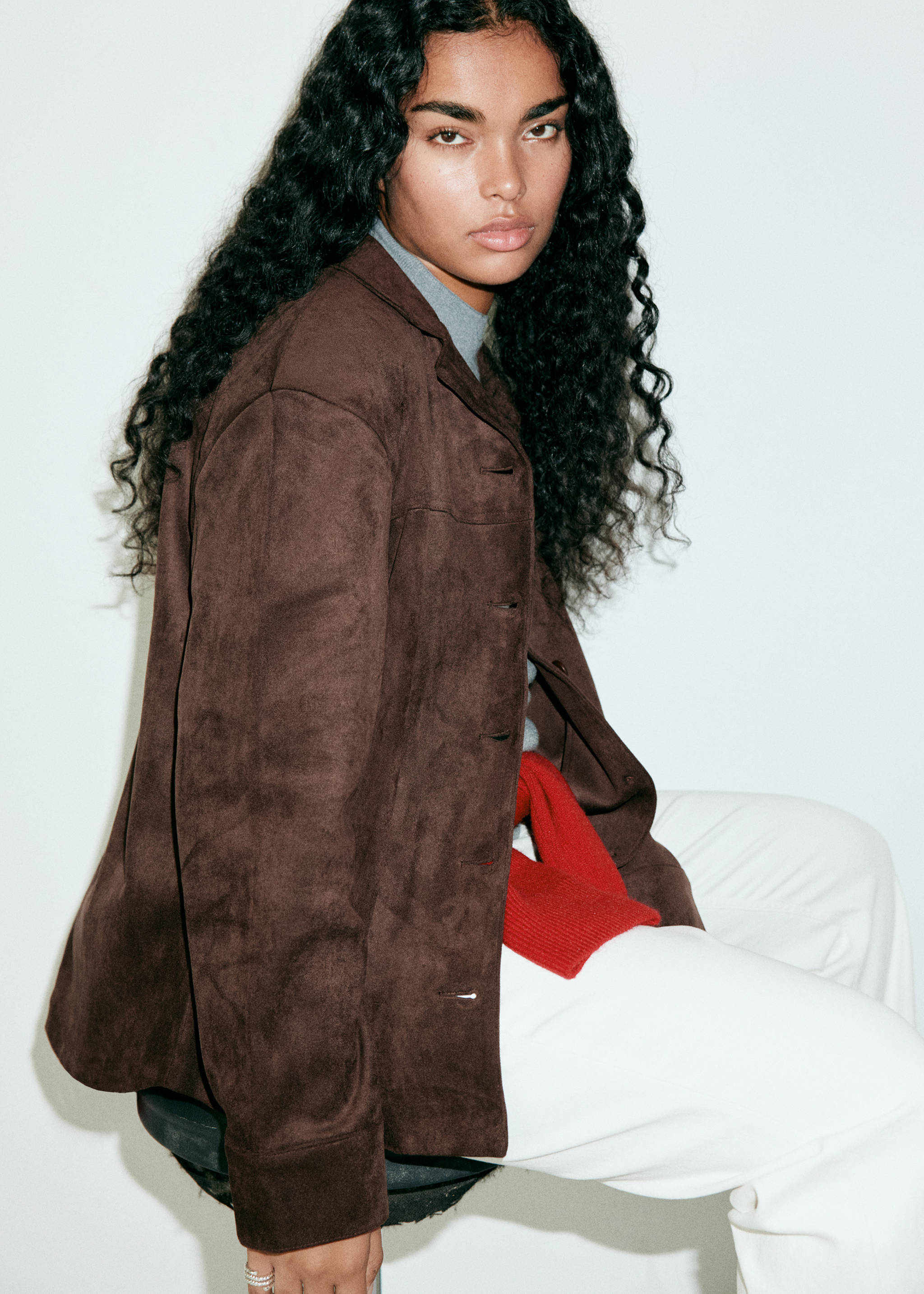 Suede effect overshirt - Details of the article 4