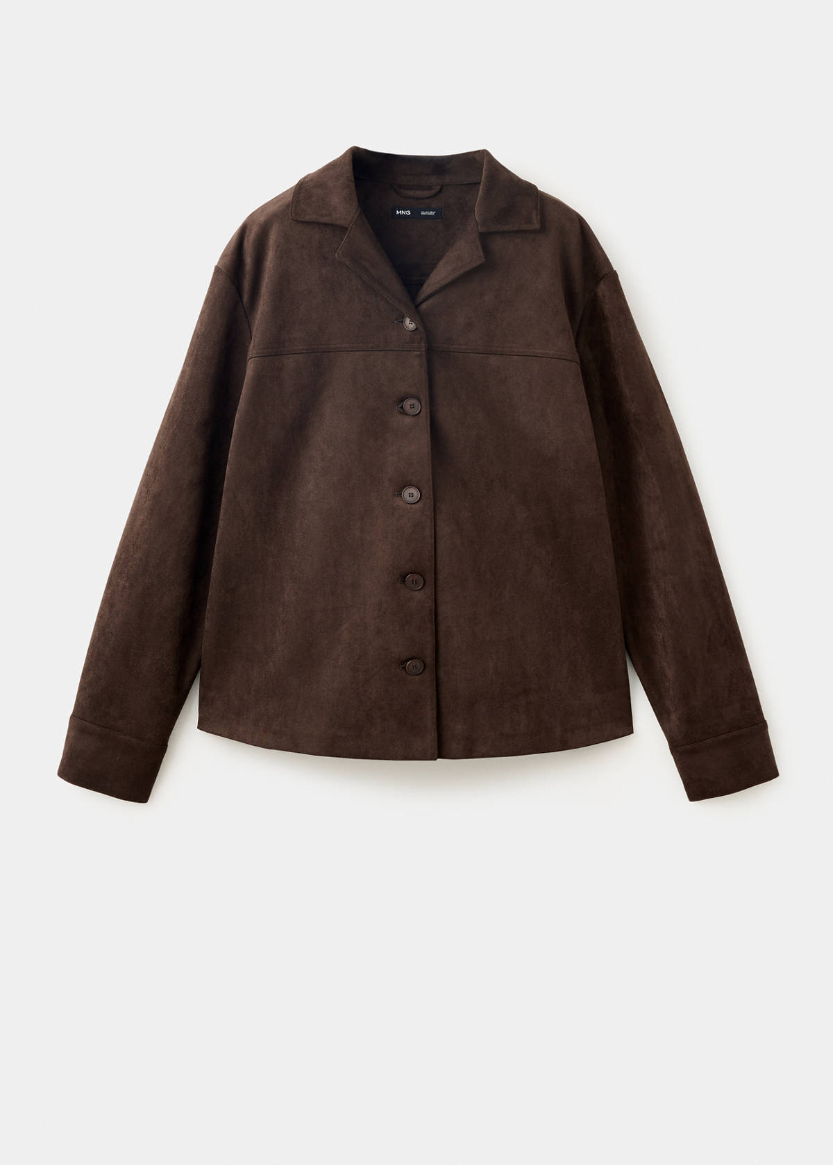 Suede effect overshirt — Chocolate