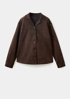Suede effect overshirt — Chocolate 9