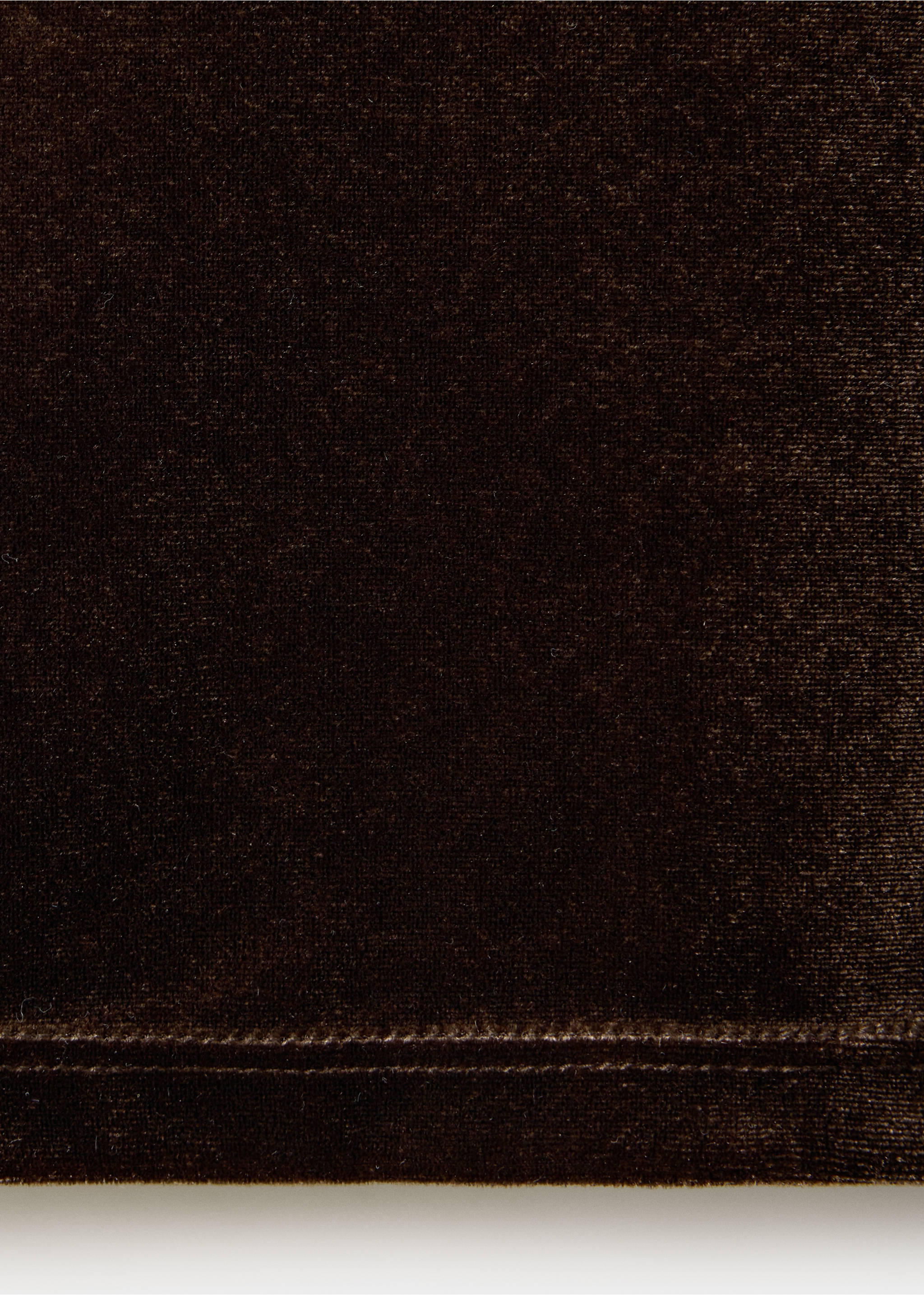 Close-up of dark brown velvet fabric detail., Dark Green. Ref: 37067795-00.