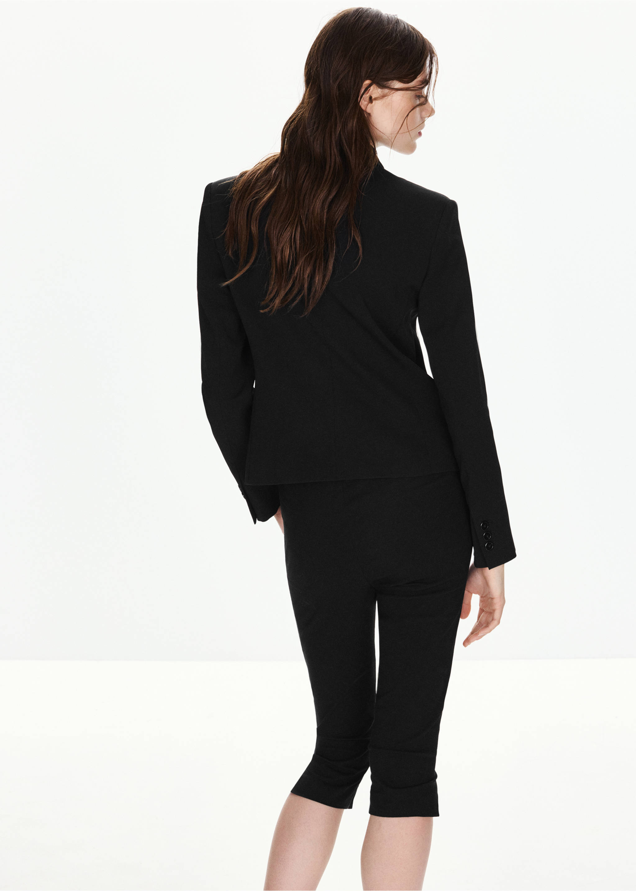 Cropped crossover blazer - Reverse of the article, Black. Ref: 37067807-00.