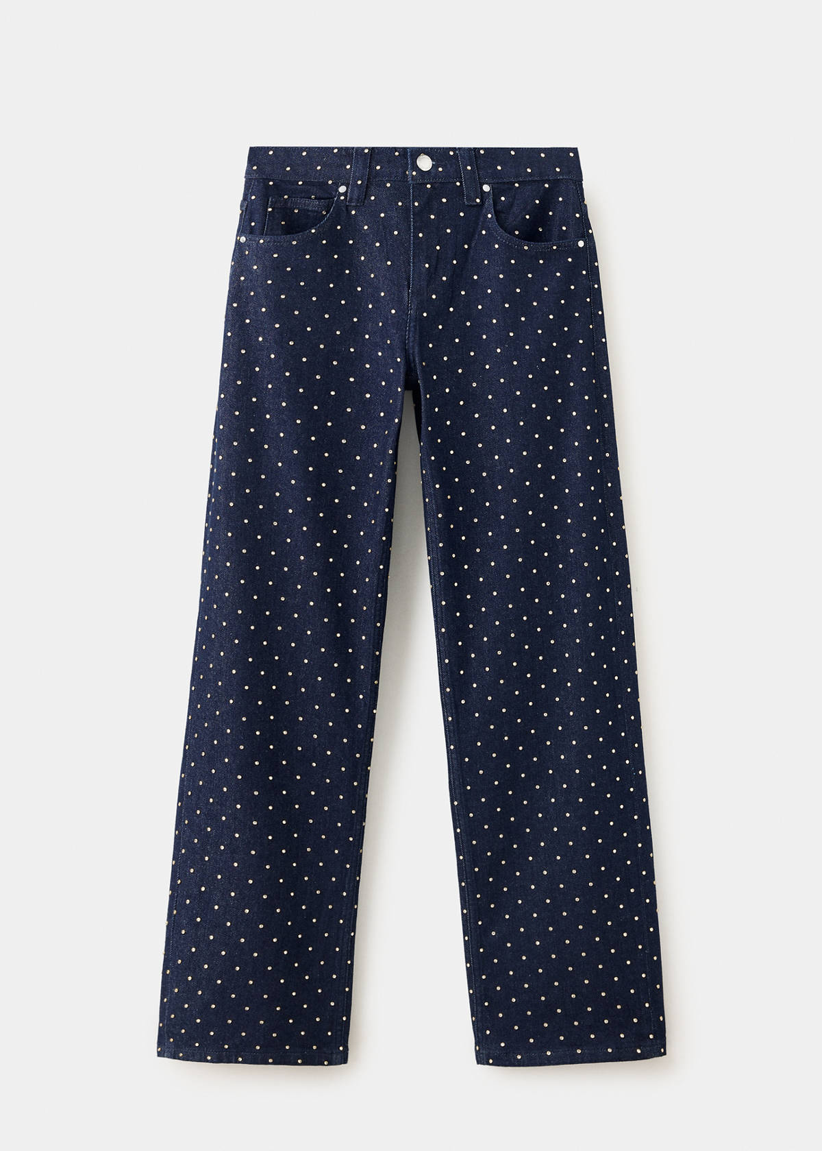 Straight jeans with rhinestone detail — Open Blue
