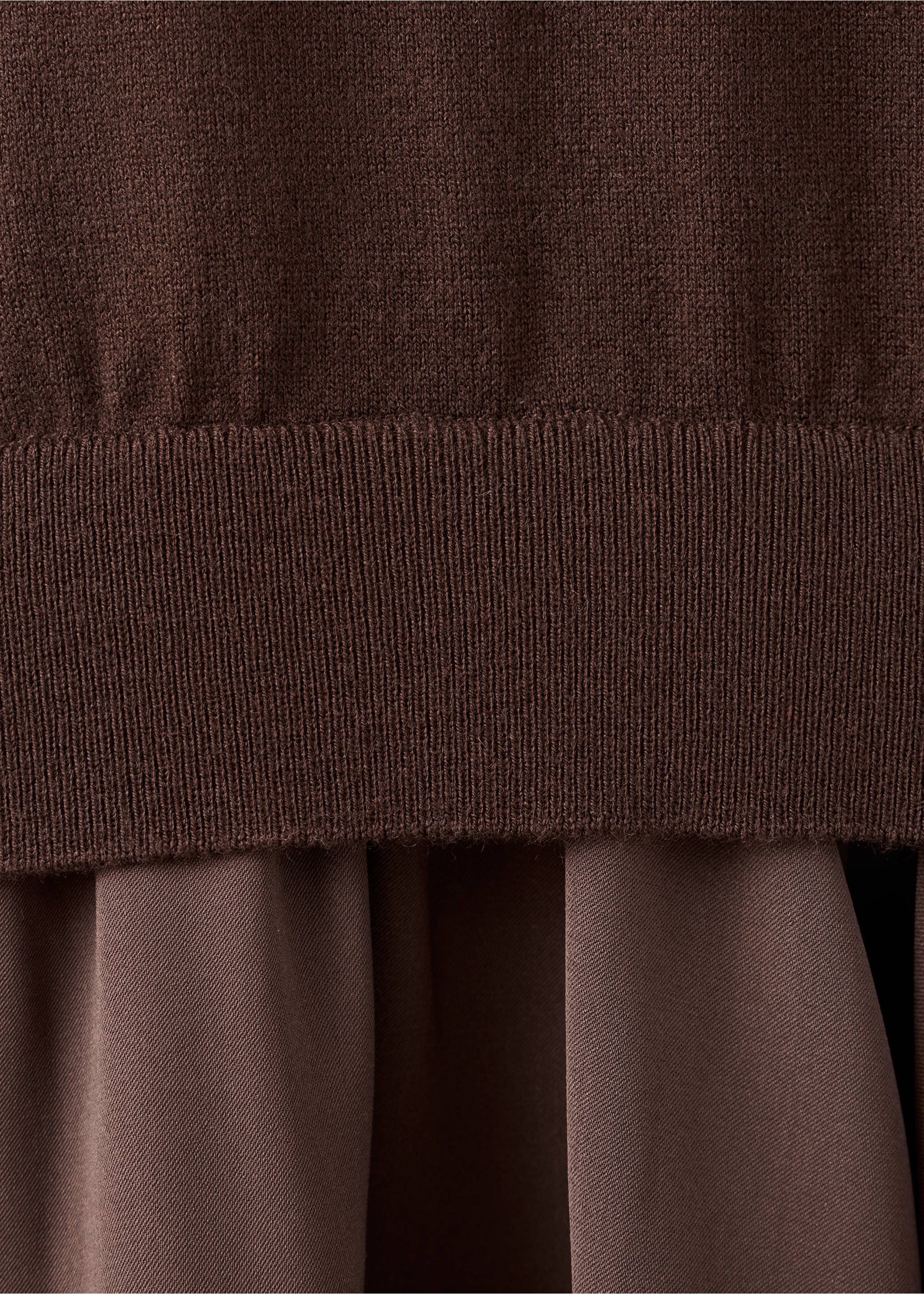 Knit combination dress - Details of the article 0, Chocolate. Ref: 37067809-00.