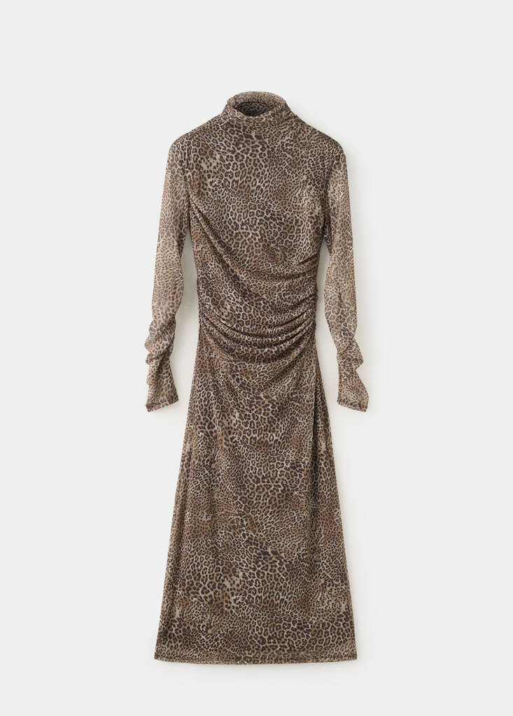 Animal print ruched dress thumbnail 5