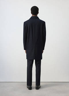 Wool coat with shirt-style collar — Night Blue 3