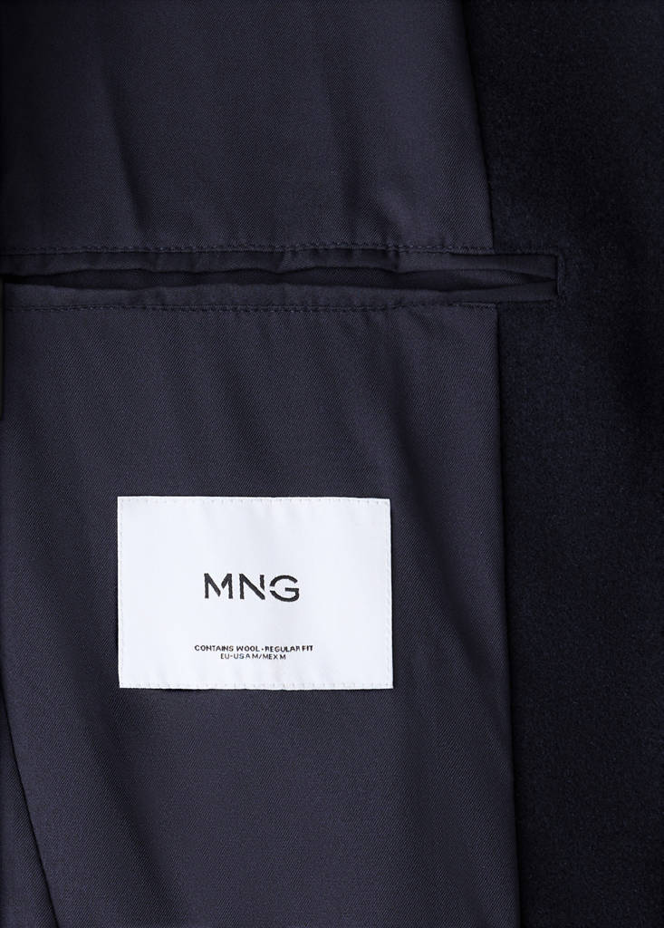Wool coat with shirt-style collar — Night Blue