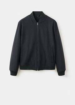 Wool-blend bomber jacket — Charcoal 7