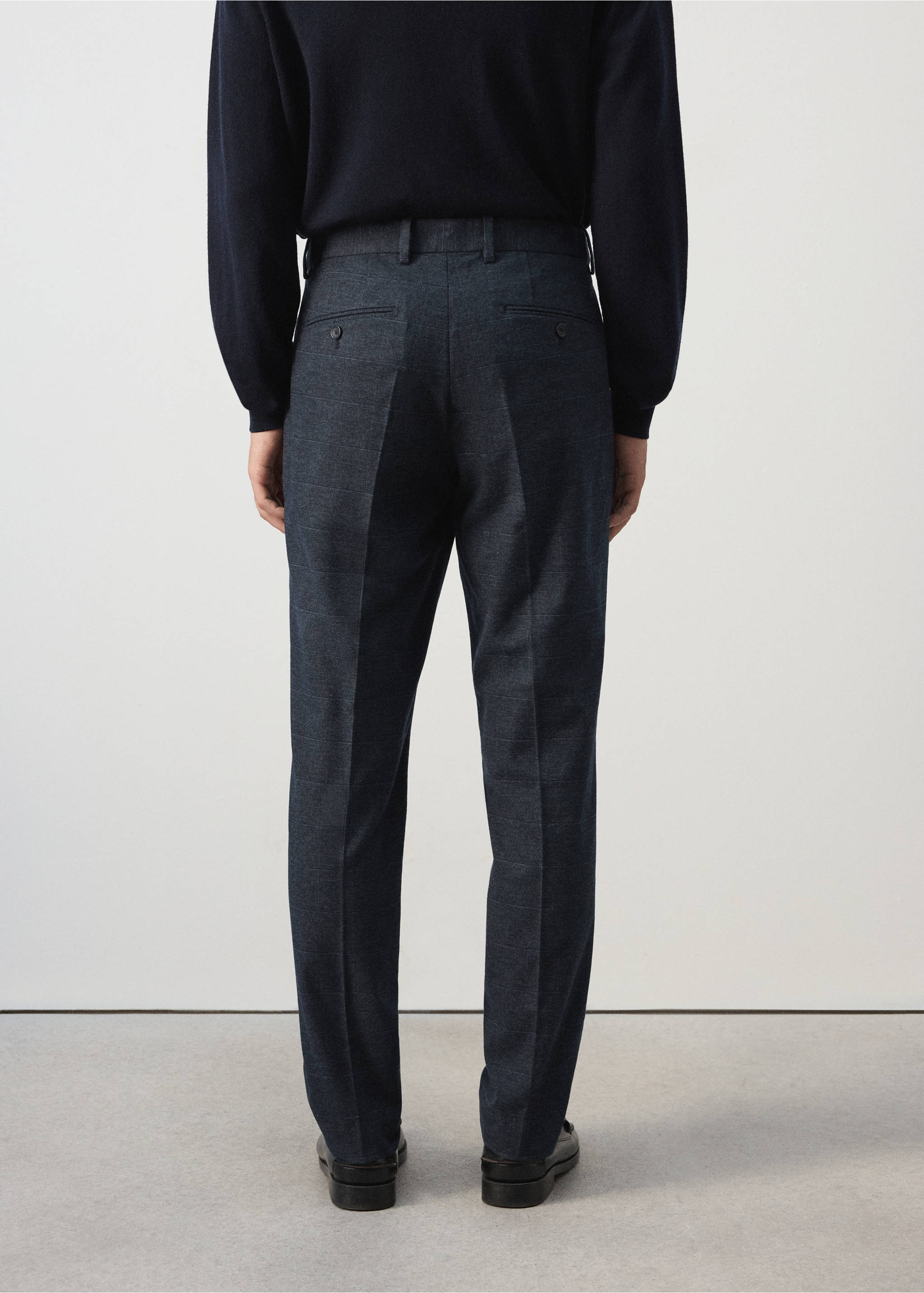 Фланелеві штани slim fit - Зворотна сторона товару, Темно-синій. Ref: 37067884-00.