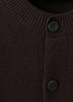 100% wool fine-knit cardigan — Chocolate 8