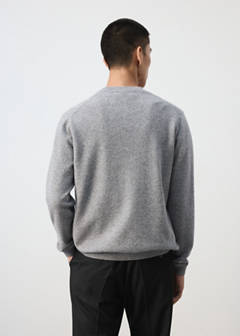 100% wool fine-knit cardigan — Medium Heather Grey 3