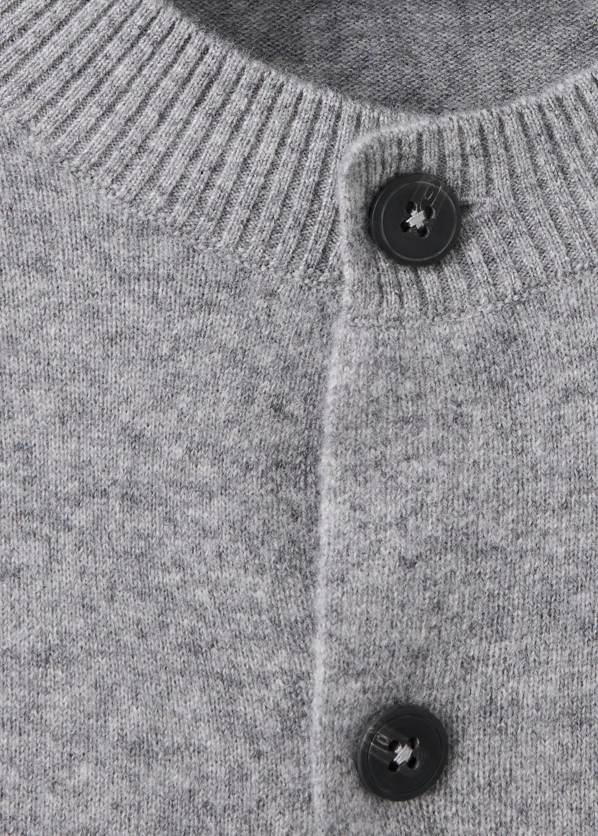100% wool fine-knit cardigan — Medium Heather Grey