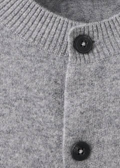 100% wool fine-knit cardigan — Medium Heather Grey 9