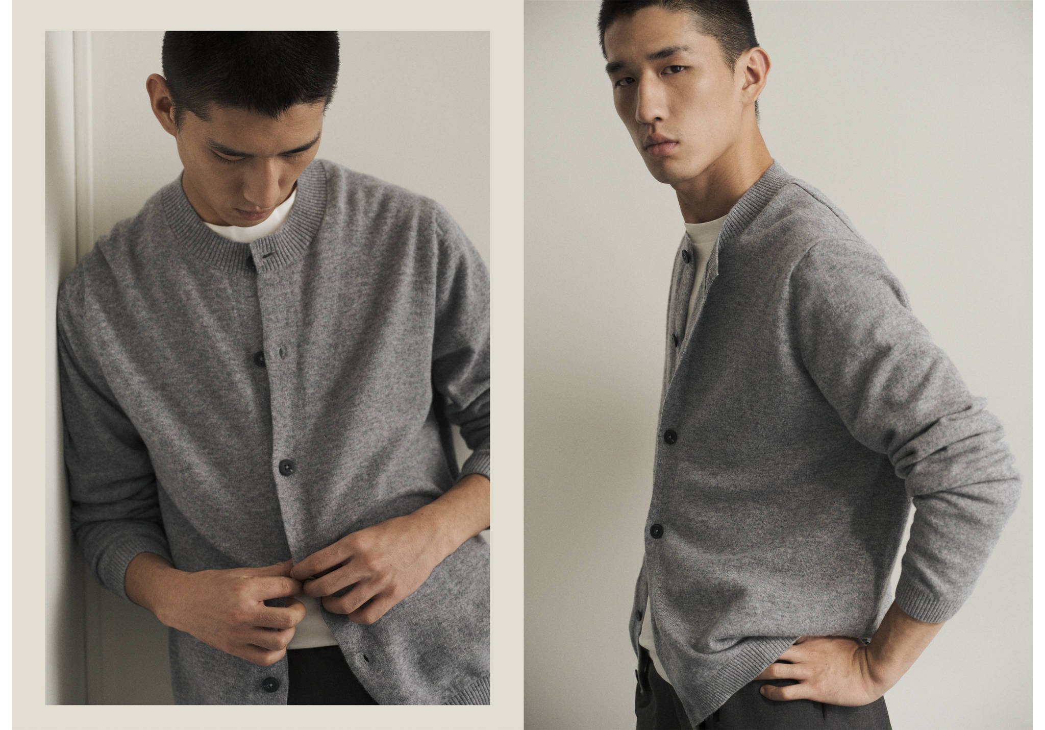 100% wool fine-knit cardigan - Panoramic plane