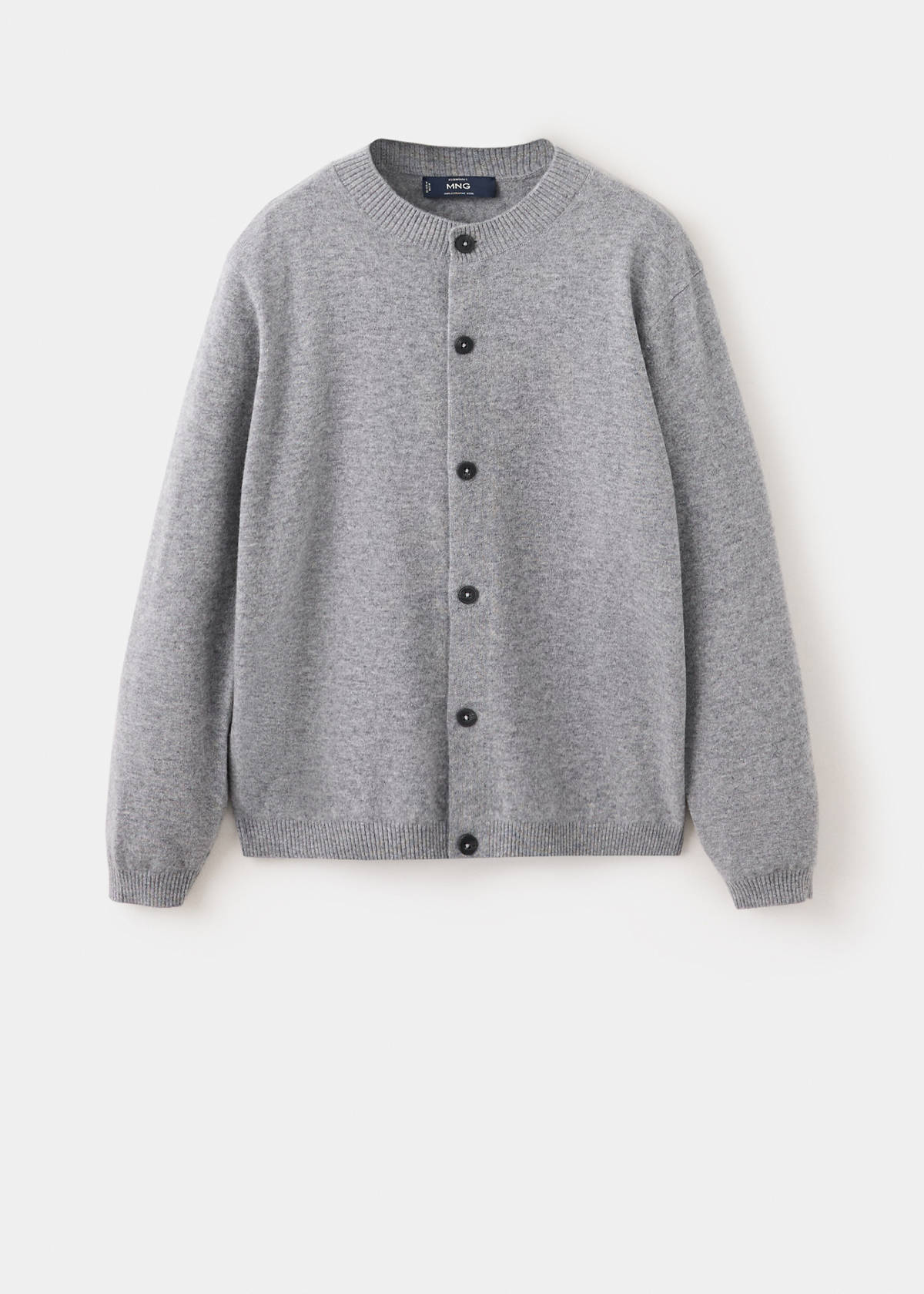 100% wool fine-knit cardigan — Medium Heather Grey