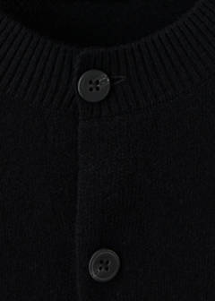 100% wool fine-knit cardigan — Black 7