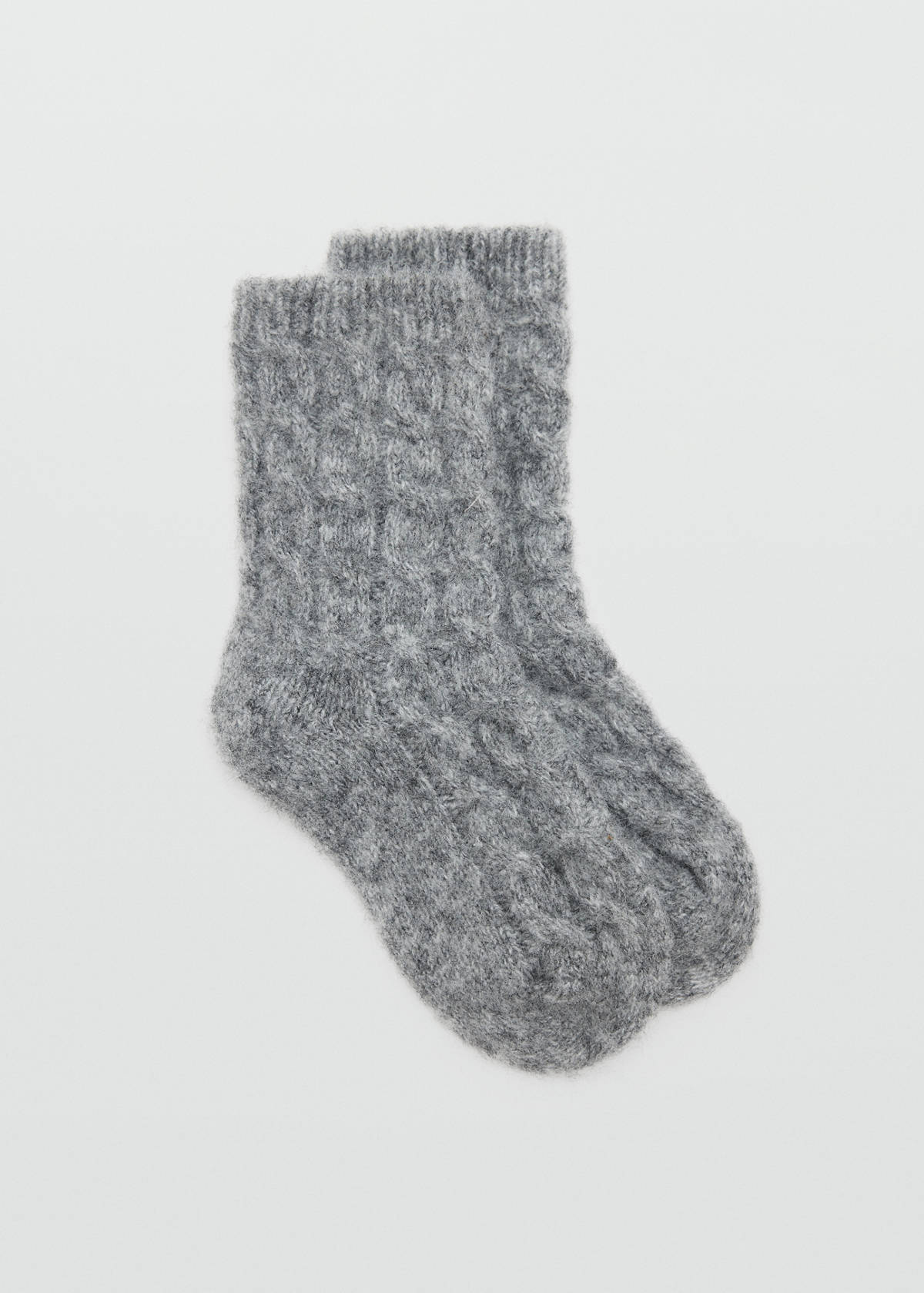 Cable-knit socks — Medium Heather Grey