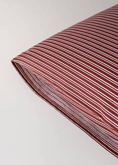 Two striped cotton pillowcases, 60 x 60 cm — Red 2