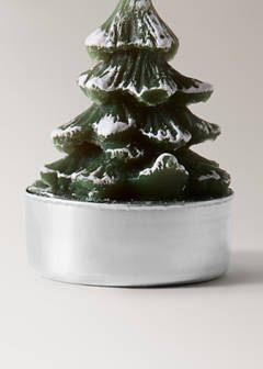 Pack of 6 tree detail candles — Green 3