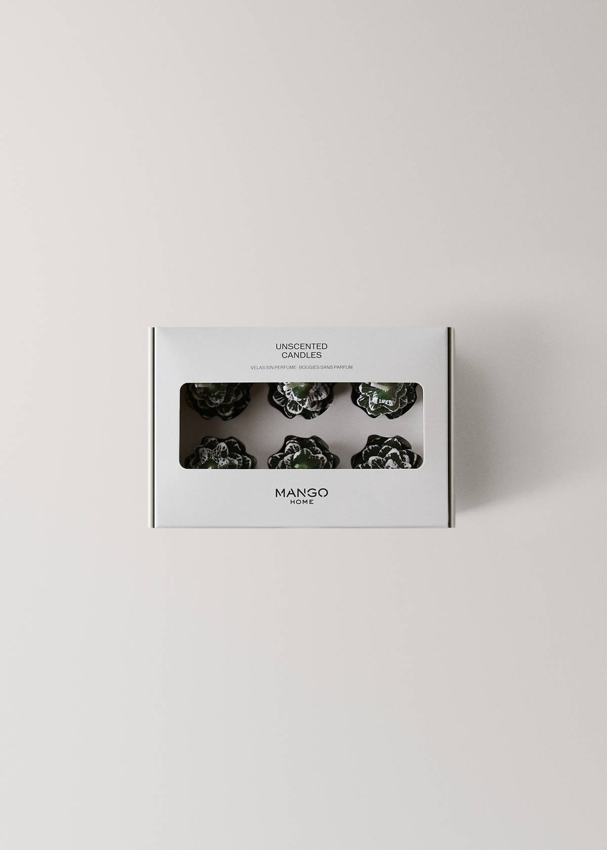 Pack of 6 tree detail candles — Green