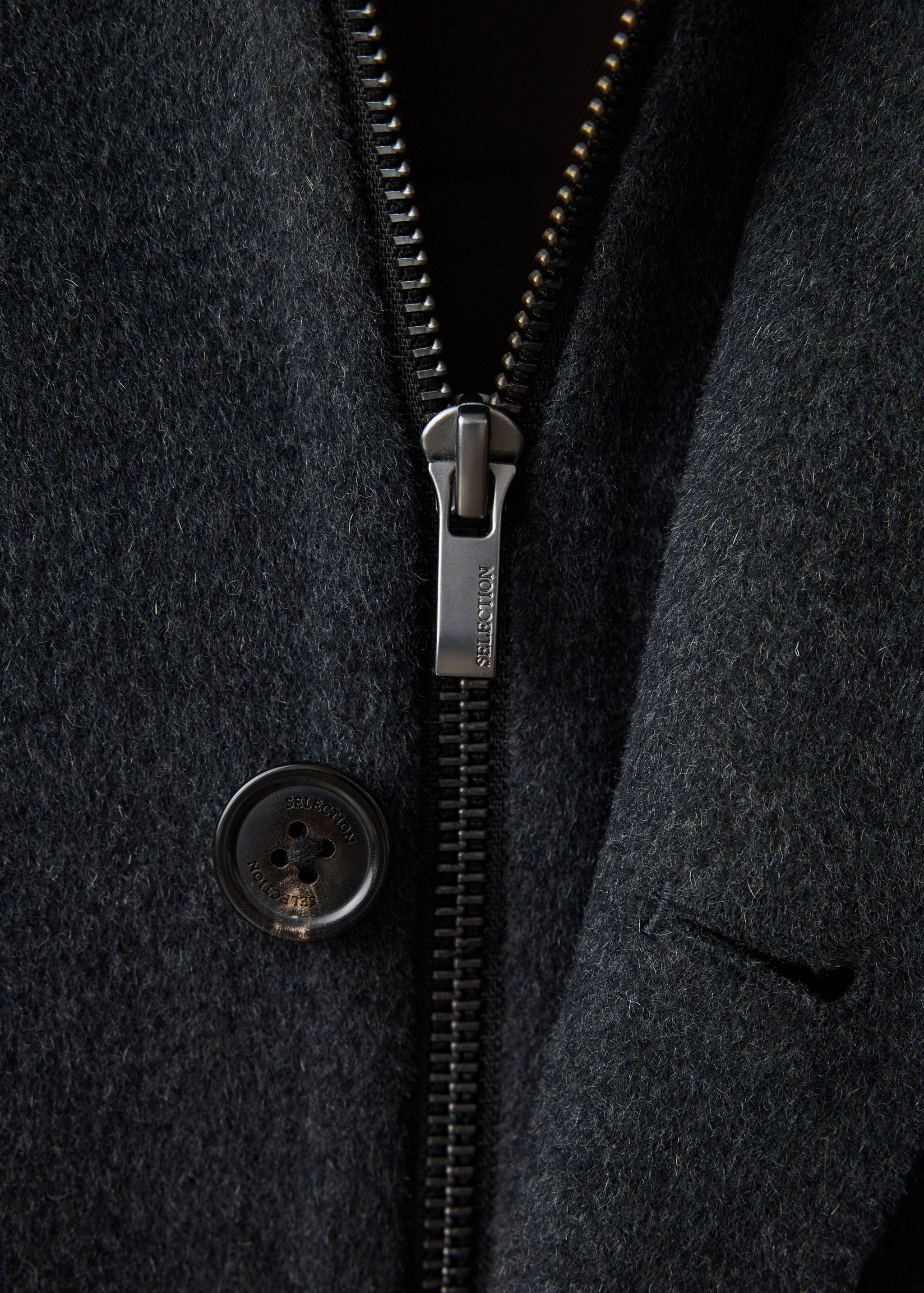 Jacke aus Woll-Kaschmir-Mischung mit Stehkragen - Detail des Artikels 8