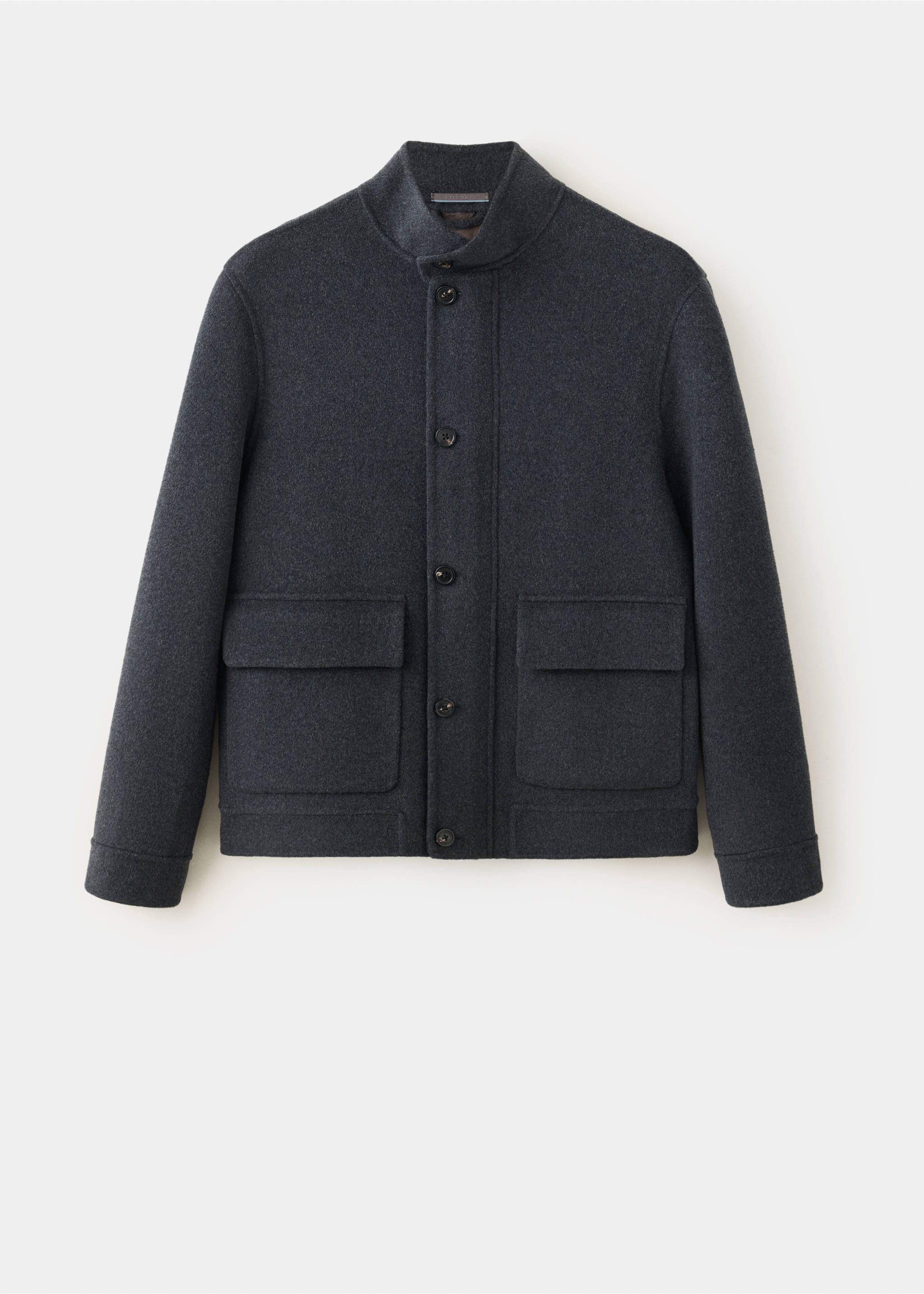 Veste en mélange laine-cachemire avec poches - Article sans modèle, Gris chiné foncé. Ref: 37067897-00.