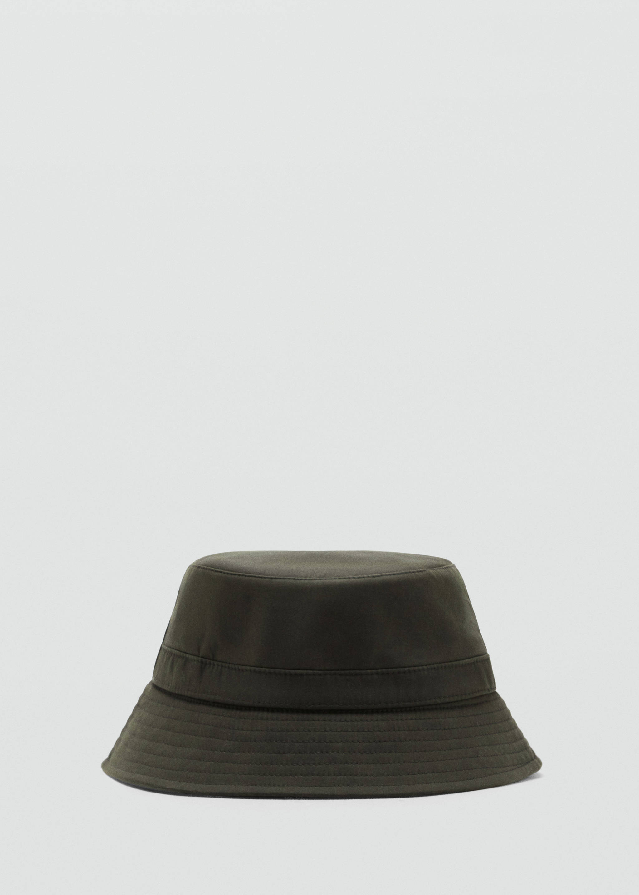 Dark green bucket hat with tonal stitching.