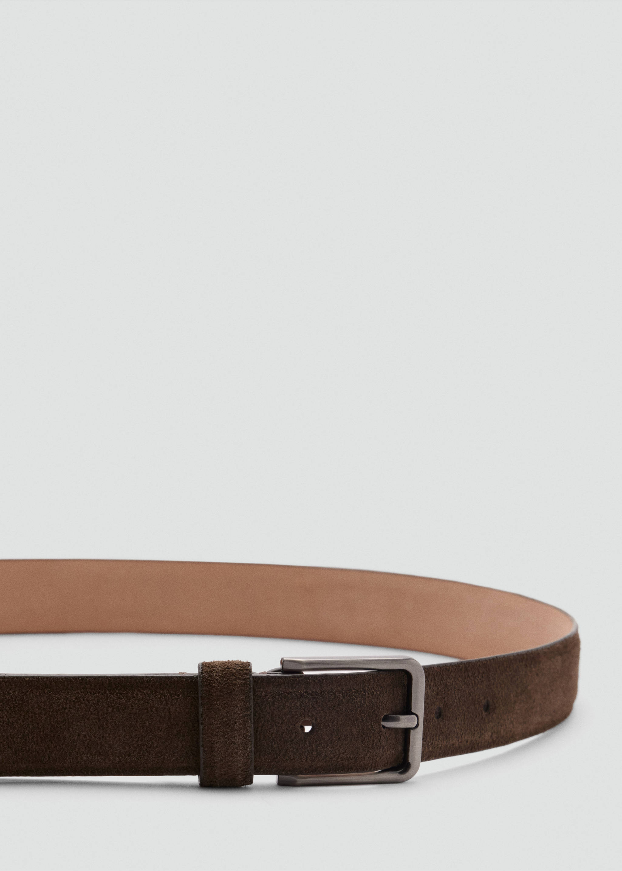 Ceinture 100 % cuir bovin - Plan moyen, Chocolat. Ref: 37067903-00.