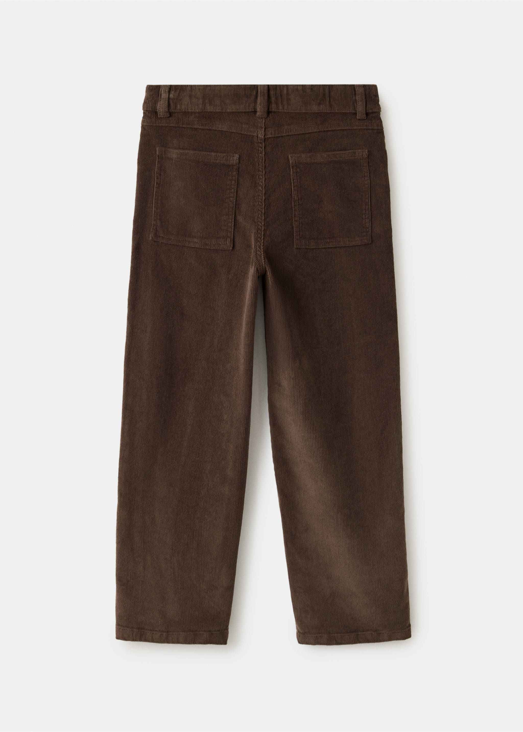 Corduroy straight trousers - Reverse of the article, Brown. Ref: 37067908-00.